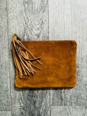 Elegant Brown Suede Clutch